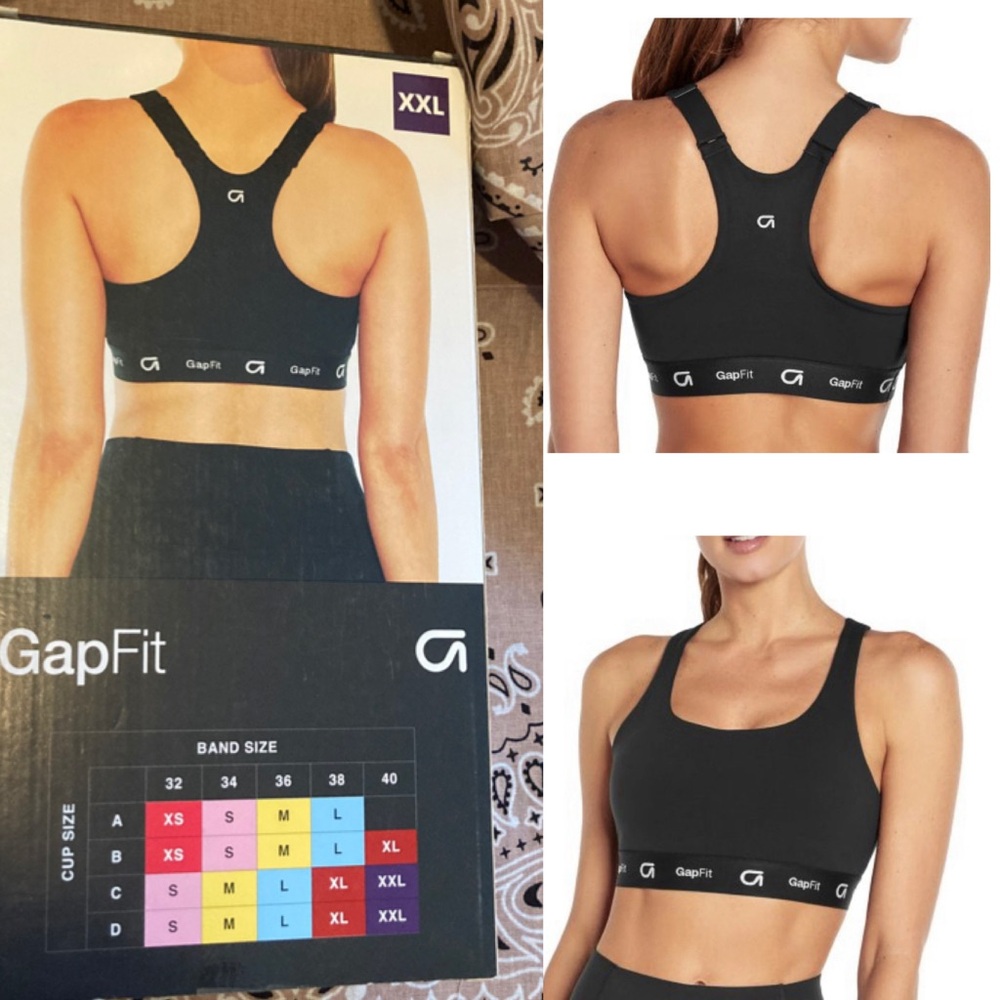 GAP Fit 4 Way Stretch Moisture Wicking Racerback Sports Bra XXL 40C - 40D - Picture 2 of 3